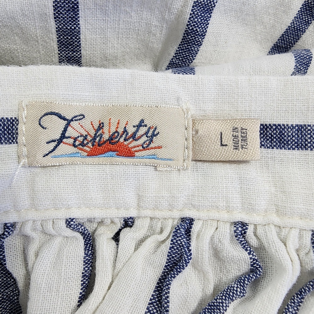 Faherty 100% Cotton Coastal Womens Dress Large Striped Beach Nautical Vacation - Picture 3 of 13